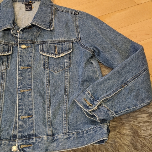 Boston Proper - Distressed Jean Jacket - Picture 5 of 8